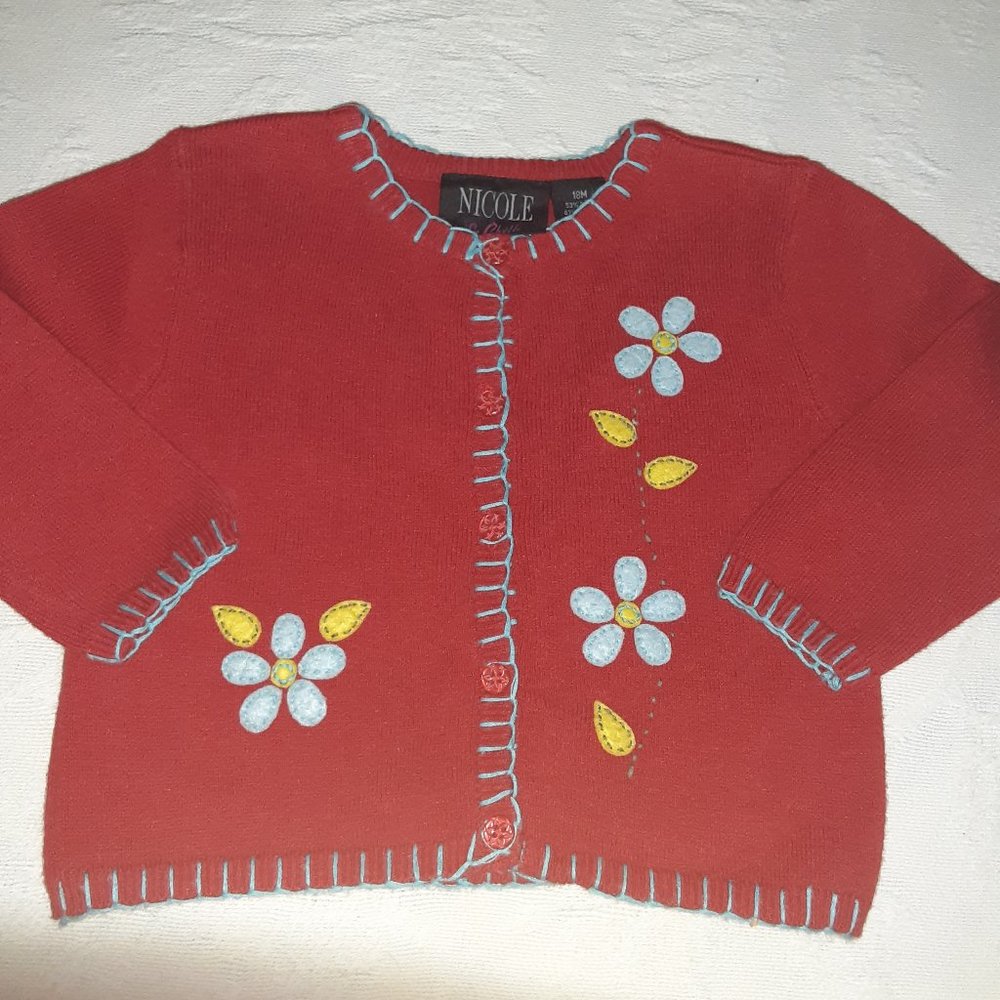 Nicole and Chilli Baby Red Sweater Size 18 mos